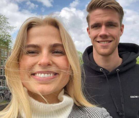 Kristoffer Ajer with his partner Marte Kopp.